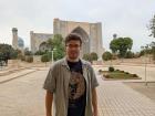 Standing in front of Bibi Khanym Mosque--it's hard to get a good sense of the scale of the building, but it's absurdly massive