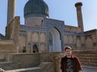 Standing in front of the Gur-i-Amir, Tamerlane's tomb 