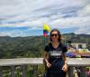 At the summit of El Peñol, a giant rock two hours from Medellín