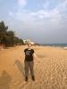 One of the lovely things about Cape Coast is the beaches all around! Behind me is Cape Coast Castle.