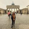 In front of the Brandenburg Gate!
