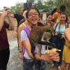 Here is a photo of me feeding Mona monkeys in the Volta Region!